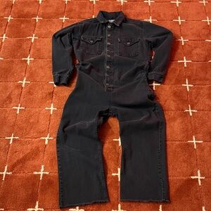 Boyish soft denim jumpsuit